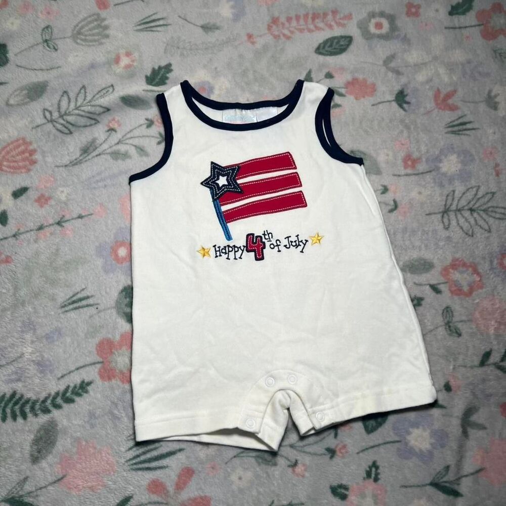 Vintage 4th of July Baby Romper One Piece - Size 3-6 Months